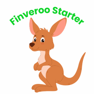 Finveroo Starter package kangaroo mascot for Finveroo 1on1 trading education.